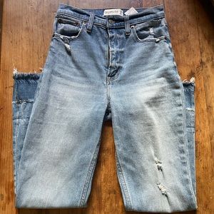 Abercrombie & Fitch The Ankle Straight Ultra High Rise Jeans Curve Love